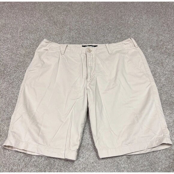 Express Shorts Classic At The Knee Men’s Beige Pockets Size 34 - Picture 9 of 12